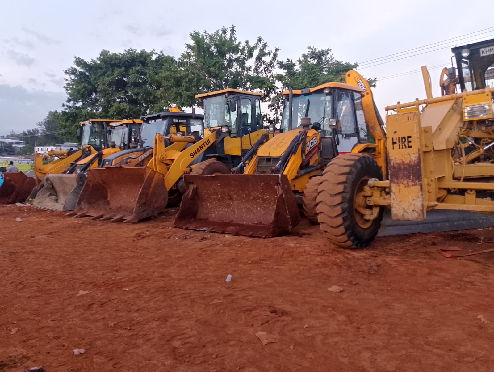 Construction machinery working on a site